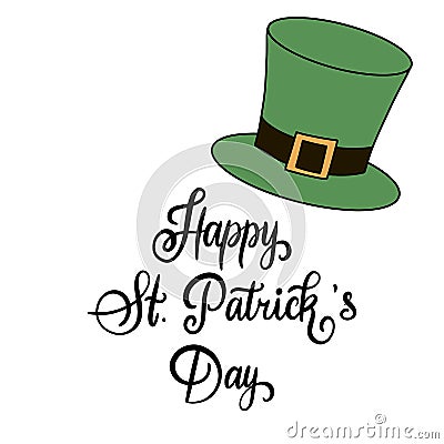 Handwritten lettering composition of Happy St. Patrick`s Day Vector Illustration